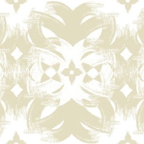 abstract Celtic floral botanical beige tan white