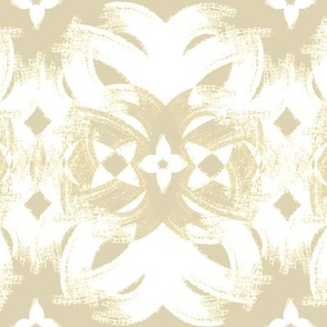 abstract Celtic floral botanical tan beige white