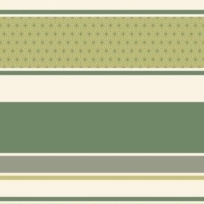 Asanoha stripe green - 12” repeat 