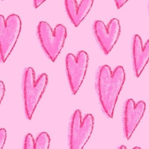 pink pencil hearts