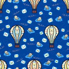 Hot-air-balloon-love-letters-and-sleeping-birds-in-the-skies-above-XL-jumbo-wallpaper
