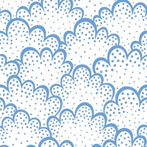 dotted blue clouds/ jumbo