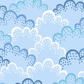 dotted clouds / shades of blue / jumbo
