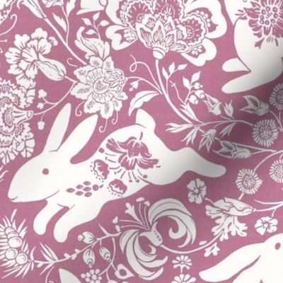 rabbit flower dance pink  White