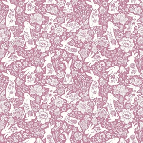 rabbit flower dance pink  White50