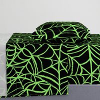 Spiderwebs - Jumbo Scale - Lime Green and Black Halloween Goth Spider Web Gothic Cobweb