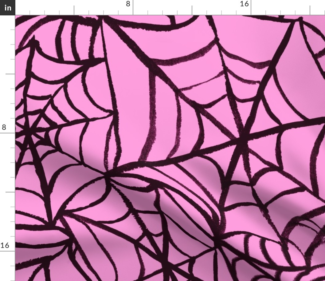 Spiderwebs - Jumbo Scale - Pink and Black Halloween Goth Spider Web Gothic Cobweb