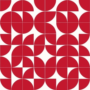 geometric vivid crimson red simple print