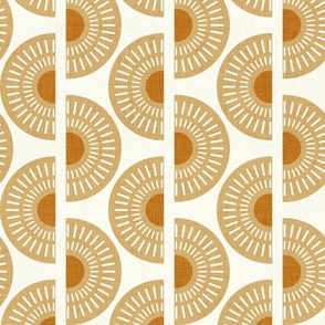 The Skies Above- Boho Sunshine Vertical Stripes- Golden Mustard Sun- Large