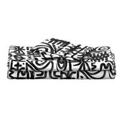 artistic brushstroke worldly tribal symbols black and white