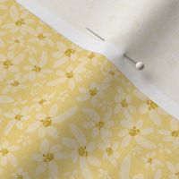 Rustic Wildflowers- French Country Farm- Wheat Gold Yellow on Maize- Small Scale