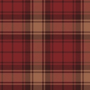 Red, Dark Brown and Rust Colored Plaid