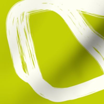 modern abstract brushstroke symbol shapes large scale lime green chartreuse white 