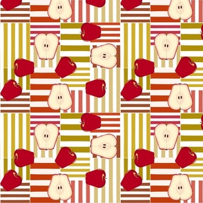 stripe blocks - red yellow apple - medium 