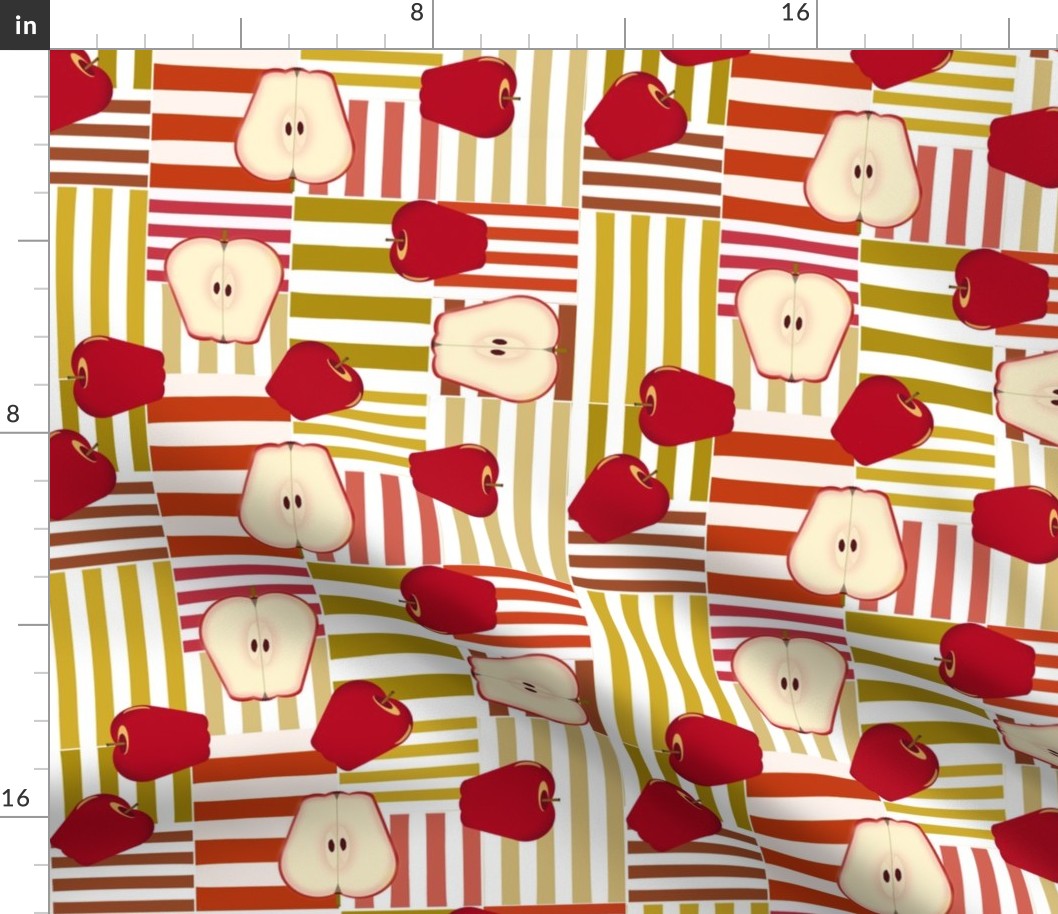 stripe blocks - red yellow apple - medium 