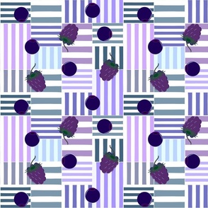 stripe blocks - purple blue berries - medium
