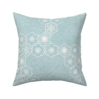 Blossom Clouds, eggshell blue (Xlarge) - flowers, stars and sky