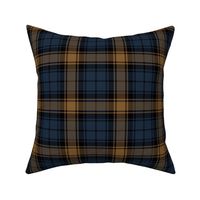 Gold, Dark Blue, and Off-Black Plaid