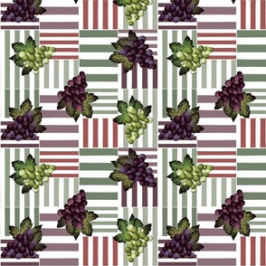 stripe blocks - green purple grapes- medium