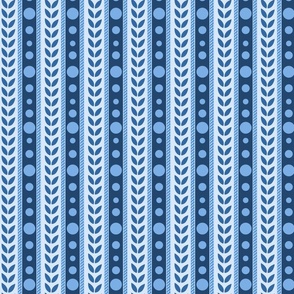 Monochromatic Blue Stripe- Large Print