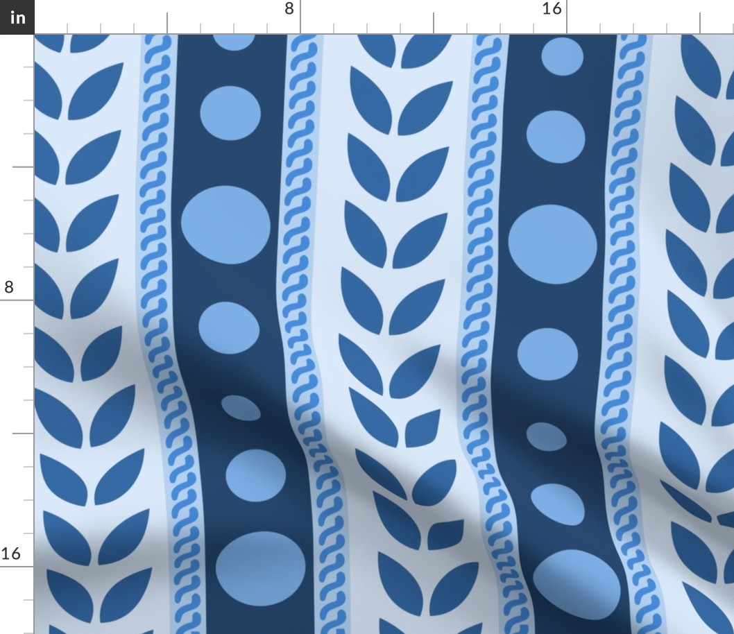 Monochromatic Blue Abstract Stripes- Giant Print