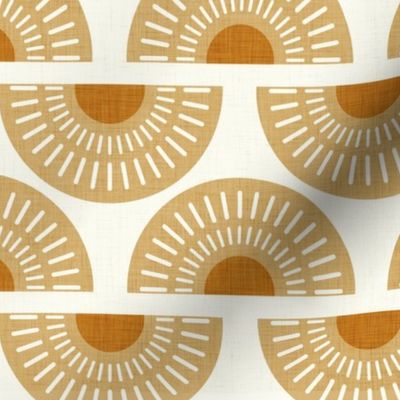 The Skies Above- Boho Sunshine Horizontal Stripes- Golden Mustard Sun- Summer- Gold- Honey- Ocher- Earth Tones Gender Neutral Bohemian Nursery Wallpaper- Baby- Medium