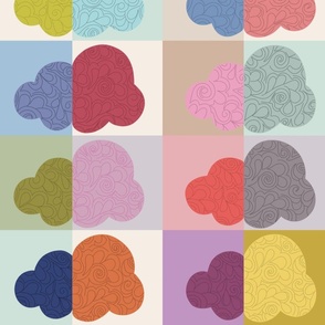 Colorful clouds faux quilt