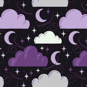 dream clouds in purple