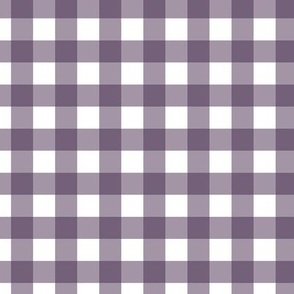 Gingham Plaid Aubergine Purple and White