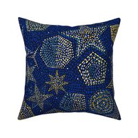 Funky Geometric Shapes 90's Pattern Blue and Yellow