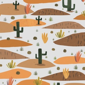 Wild West - Saguaro cactus plains white L