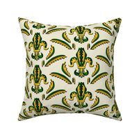 Fleur de Lis in Green and Gold