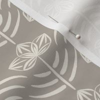 ribbon - cloudy silver taupe_ creamy white - geometric floral