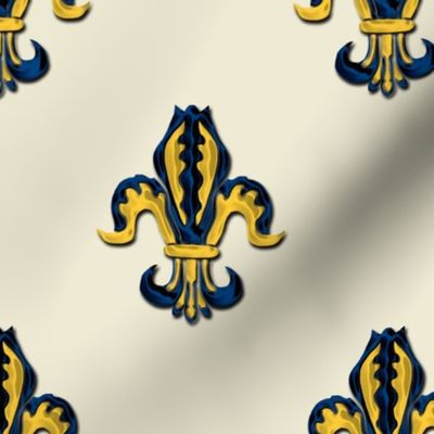 Isolated Fleur de lis in Blue and Gold