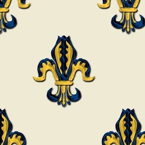 Isolated Fleur de lis in Blue and Gold