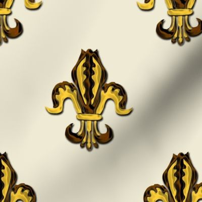 Isolated Fleur de lis in Brown and Gold