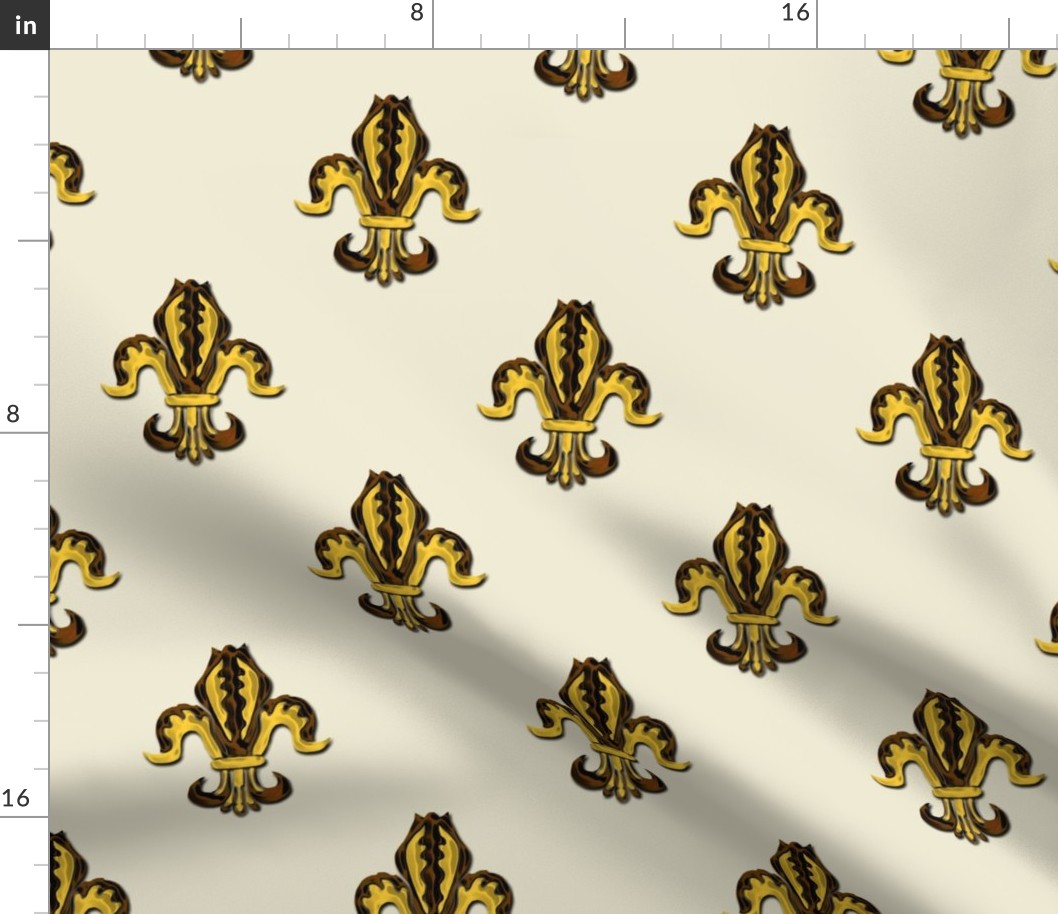 Isolated Fleur de lis in Brown and Gold