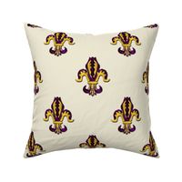 Isolated Fleur de lis in Purple and Gold