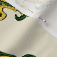 Isolated Fleur de lis in Green and Gold