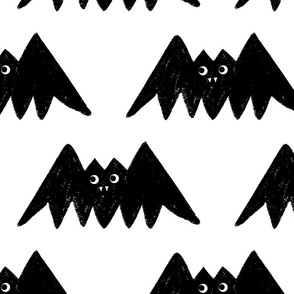 Spooky Cute Halloween Bat Design in White // Large