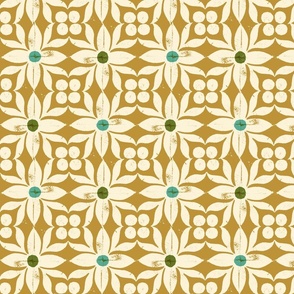 Daphne (Gold) || block print floral
