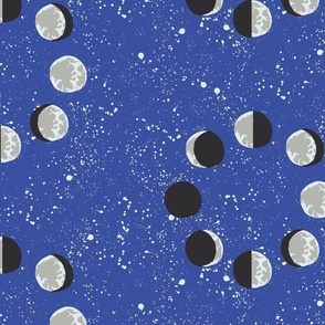 Moon Phases in a Starry Sky in Medium Scale