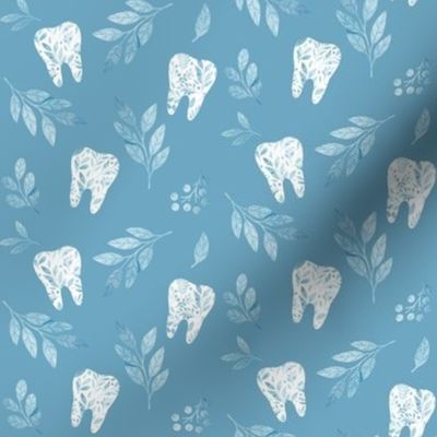  Cute Tooth Fairy/ Brush Floss Smile / Happy Teeth / Tooth Pattern / Dental Tools Fabric / Floral Tooth Print Fabric