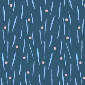 Pink dots & blue lines on teal