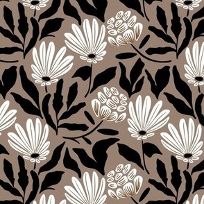 Cora floral - black and tan