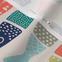 Fish Block Prints - Coastal Chic Color Collaboration (Bright)
