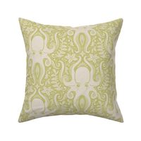 Octopus Stamp Damask (Dill / Lime Green)