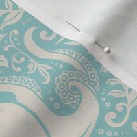 Octopus Stamp Damask (Pastel Blue)