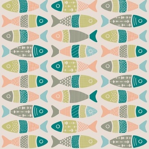 Fish Block Prints - Coastal Chic Color Collaboration (Light Pastel)