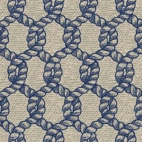 Nautical Rope Net - Coastal Chic Color Collaboration (Navy on Lichen)